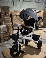 Tricycle bébé 4 en 1 avec siège rotatif, certifié CE, vente en gros de poussettes pour enfants