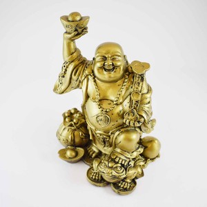 <span class=keywords><strong>Statue</strong></span> de Bouddha riant en or en laiton moulé en gros pour la décoration intérieure - Product Image 5