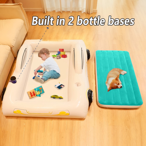 White Car Shaped Kids <b>Inflatable</b> Travel Bed for Toddlers Camping Home Car Use - Product Image 4