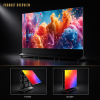 Écran d'affichage LED portable pliable HD d'intérieur GOB P1.8 P2 P2.5 640*1920mm avec roues, écran étendu