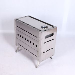 Estufa portátil de acero inoxidable para acampar de 43x27x29.5 cm, calentador de leña para exteriores, para uso en tiendas de campaña y saunas. - Product Image 3