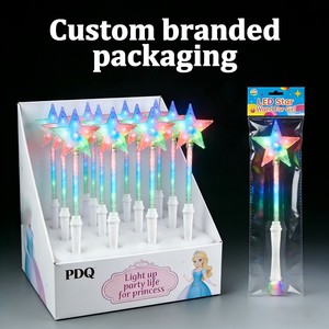 Varinha de Luz <span class=keywords><strong>LED</strong></span> Neon para Festa de Aniversário, Evento, Casamento, Lembrancinha, Foto, Varinha Estrela Brilhante Rosa para Crianças - Product Image 1