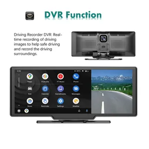 Zmecar 10.26 inch xách tay Carplay Navigation Android Auto 4K Video player hỗ trợ DVR BT FM máy ảnh di động xe đài phát thanh màn hình
