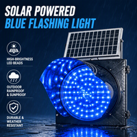 Feux clignotants solaires LED rouges durables et étanches, balise d'avertissement clignotante solaire pour le contrôle du trafic et la construction