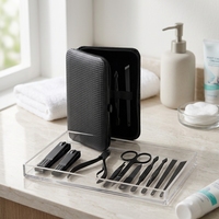 Kit de manucure et pédicure en acier 10 en 1, ensemble de soins des ongles avec étui pour salon de manucure et pédicure, usage domestique