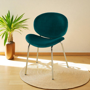 Chine Produit Prix bon marché Restaurant Café Meubles de maison Chaises de salle à manger en velours vert rembourrées modernes - Product Image 3