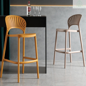 Chaises hautes en plastique empilables populaires <span class=keywords><strong>de</strong></span> tabourets <span class=keywords><strong>de</strong></span> <span class=keywords><strong>bar</strong></span> <span class=keywords><strong>de</strong></span> conception <span class=keywords><strong>de</strong></span> coquille <span class=keywords><strong>de</strong></span> style nordique à vendre - Product Image 4