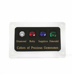 Cadermay exklusive Diamantwerkzeuge Serie 4 berühmte Edelsteine Zirkon Proben-Vorführbox für Diamantschmuckhändler vorrätig