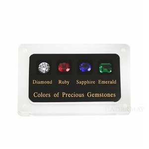Cadermay esclusiva serie di utensili diamantati 4 famose pietre preziose campioni di zirconi scatola per gioielli con diamanti mercante pronto stock - Product Image 1