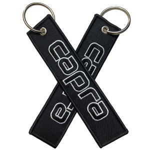 Llavero personalizado tejido de sarga bordado con logotipo de empresa, cordón corto tejido, mosquetón promocional de marca - Product Image 6