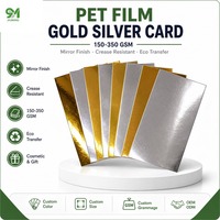Papier Métallique Effet Miroir Or Argent PET Anti-Bouclage Écologique Imperméable 150-350 GSM Résistant aux Pliures pour Cartes