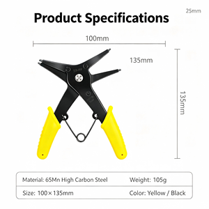 <span class=keywords><strong>Pince</strong></span> à circlips 2-en-1 4 voies en acier à haute teneur en carbone, qualité DIY, personnalisable OEM, outil manuel interne/externe - Product Image 5