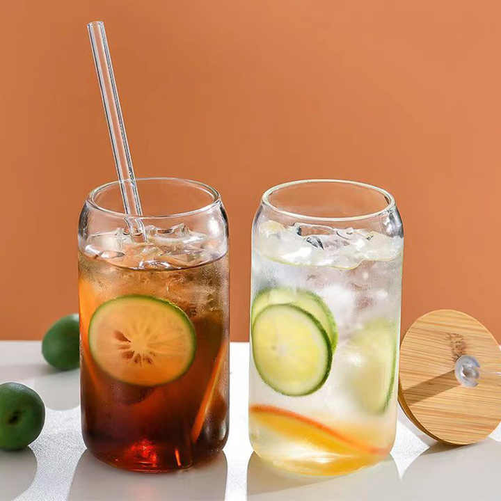Environmental Friendly Heat Resistant Transparent Glass Beer Can Cup