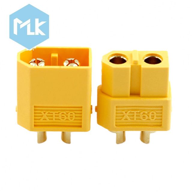 MLK High Current XT60 Connector 30A Amass Original Gold Plated Female Plug 2P Power for RC Lipo Battery FPV Drone