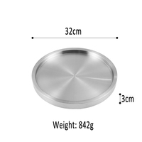 Plaques de service commerciales en acier inoxydable 304 pour bœuf, à fond plat, style coréen, épaissies, pour hot pot et barbecue, motif végétal