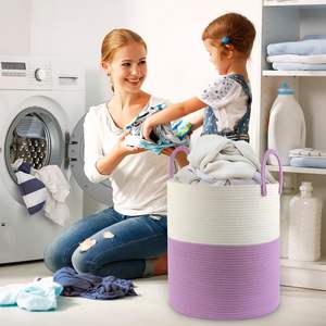 <span class=keywords><strong>Cesto</strong></span> <span class=keywords><strong>de</strong></span> lavandería 52L Contenedor <span class=keywords><strong>de</strong></span> almacenamiento <span class=keywords><strong>de</strong></span> <span class=keywords><strong>ropa</strong></span> <span class=keywords><strong>sucia</strong></span> plegable Diseño <span class=keywords><strong>de</strong></span> doble color <span class=keywords><strong>para</strong></span> niña adolescente Organizador púrpura Cuerda <span class=keywords><strong>de</strong></span> algodón Cestas <span class=keywords><strong>de</strong></span> lavandería - Product Image 2