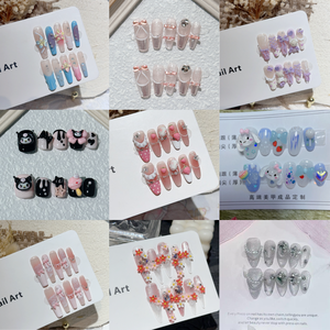 Date Y2K Spice Girl <span class=keywords><strong>Long</strong></span> Canard De Luxe Français En Métal Rivet Carré Punk Diamant <span class=keywords><strong>Faux</strong></span> Ongles Cadeau Acrylique À La Main Presse sur Ongles - Product Image 4