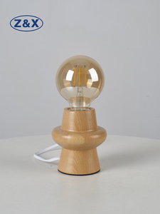 Lámpara de mesa de madera para restaurante con enchufe europeo e interruptor, lámpara de mesa de madera para mesita de noche, lámpara de escritorio. - Product Image 1