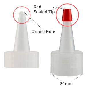 24/410 24/415 28/410 38/41020mm 24mm <b>28mm</b> Customized Color Ribbed Skirt Twist Open Dispensing Spout Cap PP Material for Bottles - Product Image 3