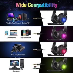 Muestra Gratuita de Auriculares para Juegos <span class=keywords><strong>Onikuma</strong></span> <span class=keywords><strong>K19</strong></span> con Cable, RGB, Bajos HD, con Micrófono para Jugadores de PS4 - Product Image 5