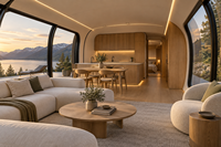 Cabane de glamping isolée de qualité supérieure, maison modulaire confortable toute saison pour le camping en plein air