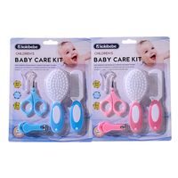 Produits pour bébé Kit de nettoyage coupe-ongles Soins pour bébé Kits de toilettage pour nouveau-nés Brosse en laine Set de soins ciseaux Sécurité pour bébés accessoires