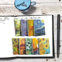 Buku Sketsa Spiral A5 8K Hardcover, Pad Gambar Biru, Kertas Artis, Notebook untuk Lukisan Pensil, Alat Tulis Grosir, Logo Custom