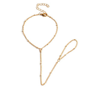 Nuovo da donna multistrato intrecciato perline Link anelli da dito alla moda bracciali imbracatura a mano in colore argento oro per regalo - Product Image 5