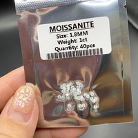 Prix d'usine blanc rond brillant coupe Moissanite diamant petite taille 1mm-3mm pierres précieuses en vrac