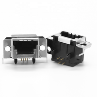 Connecteur RJ45 femelle PCB Mount Modular Jack Port réseau blindé avec contacts en cuivre pour systèmes de télécommunication Ethernet