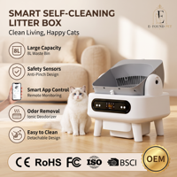 Litière pour chat intelligente en plastique OEM, toilette automatique WiFi 2.4G, contrôle par application, grande protection de sécurité, nettoyage automatique, modèle 8L CQ102W