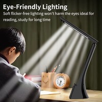Table d'étude pliable lampes de bureau LED avec chargeur sans fil veilleuse réveil numérique pour chambre lampe de lecture LED
