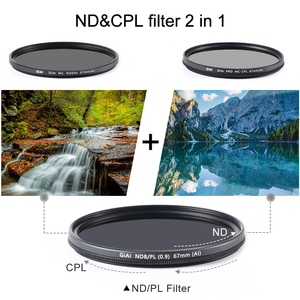 Filtre 2-en-1 ND8 & <span class=keywords><strong>CPL</strong></span> pour appareil photo GiAi 49mm-86mm, revêtement nano, cadre en alliage d'aluminium étanche - Product Image 3