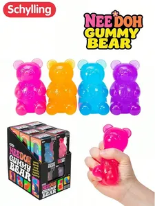 Schylling NeeDoh <b>Gummy</b> <b>Bear</b> Squishy Toy-Retro Kawaii Transparent Jelly Sensory Fidget Squeeze Soft Stress Silicone Plastic - Product Image 1