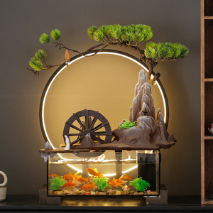 Adorno <span class=keywords><strong>de</strong></span> cascada <span class=keywords><strong>de</strong></span> rocalla <span class=keywords><strong>de</strong></span> cerámica, fuente <span class=keywords><strong>de</strong></span> <span class=keywords><strong>agua</strong></span> <span class=keywords><strong>de</strong></span> cascada <span class=keywords><strong>de</strong></span> humo para interiores con pecera ligera para decoración <span class=keywords><strong>de</strong></span> escritorio <span class=keywords><strong>de</strong></span> oficina en casa - Product Image 3