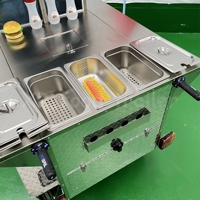 Gerobak Jajanan Hot Dog Murah, Portabel, Dilengkapi Roda dan Payung, Dijual