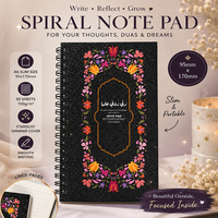 Carnet à spirales floral inspiré de Rawdah, motif Jardin de Médine, inspiré par la beauté de Rawdah