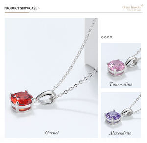 RINNTIN SN118 de moda collar de plata esterlina 925 al por mayor de joyería las mujeres accesorios CZ cristal personalizado collares - Product Image 3