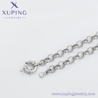 XUPING Vente en gros de bijoux Collier à maillons de câble plat plaqué platine couleur argent pour hommes