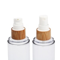 Flacon vide sans air haut de gamme 30ml 50ml 80ml 100ml 120ml pour lotion et crème, emballage cosmétique sous vide en bambou