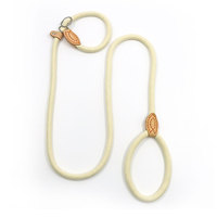 Laisse pour chien en nylon solide, écologique, très résistante, style simple mains libres avec anneau métallique et détails en cuir