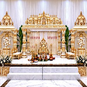 Majestic Elephant Pillar Kalyana Mandapam para Bodas del Sur de la India, Compre un Exclusivo Mandap de Ganesha para Bodas de Destino en EE. UU. - Product Image 1