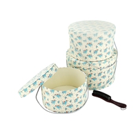 Boîte cadeau en carton personnalisée avec impression vintage, couvercle et base, poignées en corde, estampage de bouquets de fleurs, cadeaux de fête, occasions spéciales