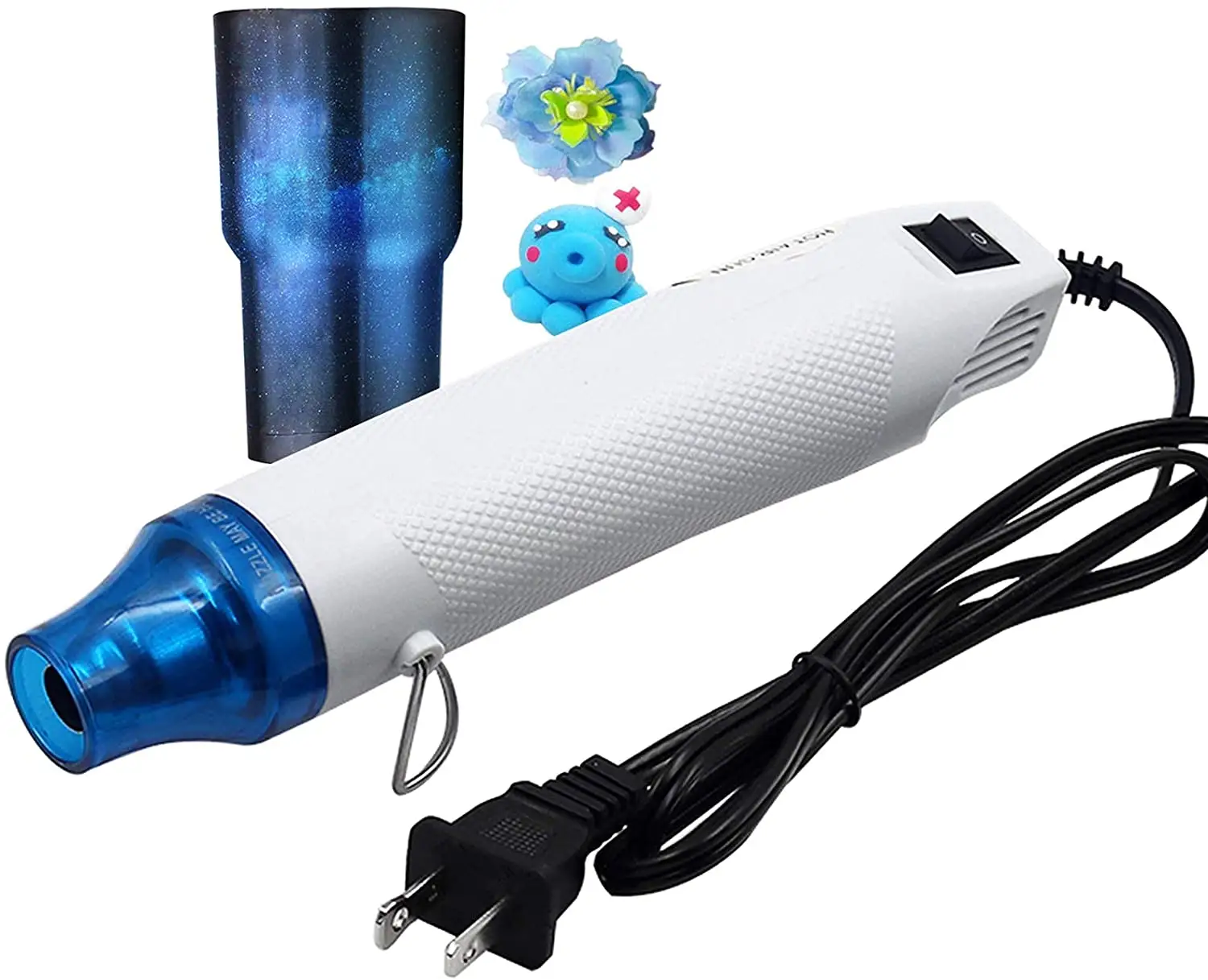 DIY Mini Heat Gun - 300 Watt Dual-Temperature Heat Tool for Epoxy Resin, Drying Crafts & Shrink Wrap Paint (White)