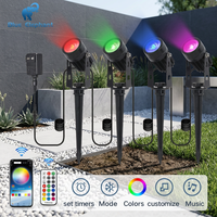 Lampe de jardin LED RGB en aluminium DC étanche IP66 de style européen pour extérieur 2023, mini spot COB à piquet pour pelouse