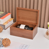 Boîte à bijoux multifonctionnelle en bois de noyer noir sculpté à la main de haute qualité, design moderne, boîte de rangement rectangulaire