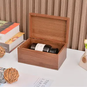 高品质定制黑胡桃木首饰盒现代设计矩形收纳盒，带翻盖木质包装