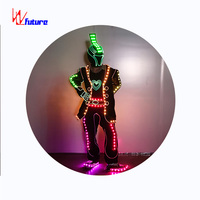 Vente chaude Glowing Dance Stage Performance Dj Costumes Fibre Optique Lumineux Vêtements Led Light up Hommes Costumes
