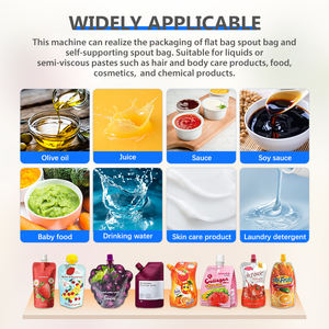 เครื่องบรรจุและปิดฝาแบบกึ่งอัตโนมัติสำหรับน้ำข้าวโพดในซองแบบตั้งได้ เครื่องซีลและบรรจุแยมในถุงแบบตั้งได้ อุปกรณ์สำหรับบรรจุภัณฑ์แบบซอง - Product Image 2