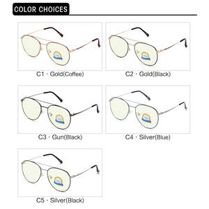 Nuevas gafas de montura completa redonda de metal antiluz azul para hombres y mujeres unisex 50012 - Product Image 1